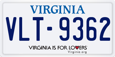 VA license plate VLT9362
