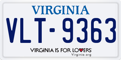 VA license plate VLT9363