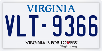 VA license plate VLT9366