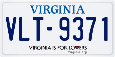 VA license plate VLT9371