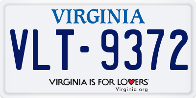 VA license plate VLT9372