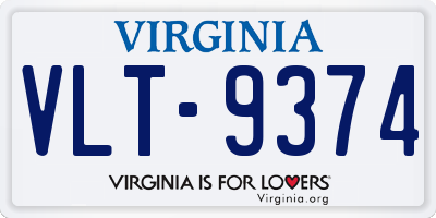 VA license plate VLT9374