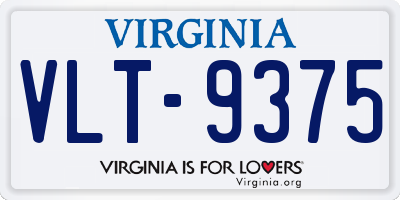 VA license plate VLT9375