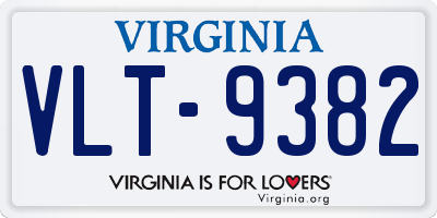 VA license plate VLT9382