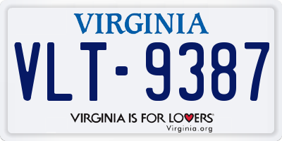 VA license plate VLT9387