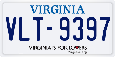 VA license plate VLT9397