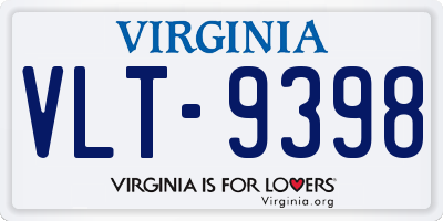 VA license plate VLT9398