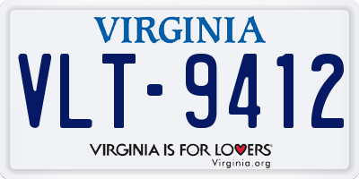 VA license plate VLT9412