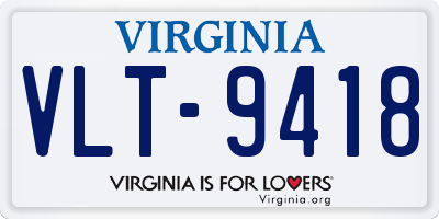 VA license plate VLT9418