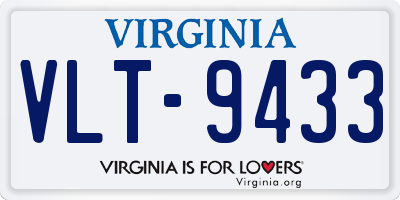 VA license plate VLT9433