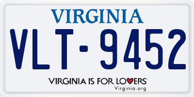 VA license plate VLT9452
