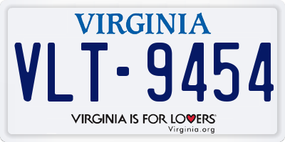VA license plate VLT9454
