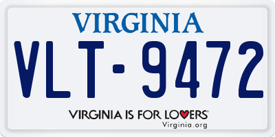 VA license plate VLT9472