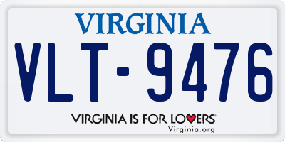VA license plate VLT9476