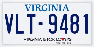 VA license plate VLT9481