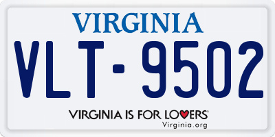 VA license plate VLT9502