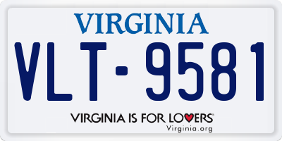 VA license plate VLT9581
