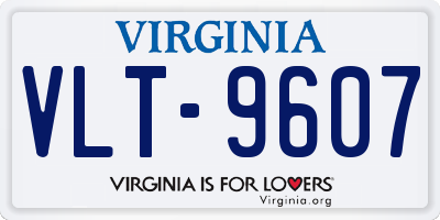 VA license plate VLT9607