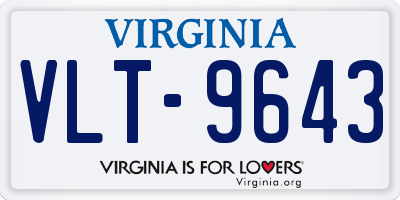 VA license plate VLT9643