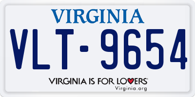 VA license plate VLT9654