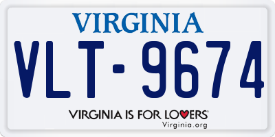VA license plate VLT9674