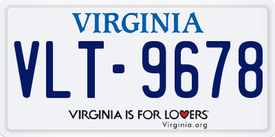 VA license plate VLT9678