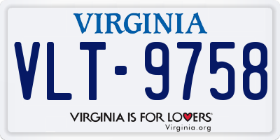 VA license plate VLT9758
