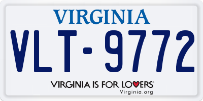 VA license plate VLT9772