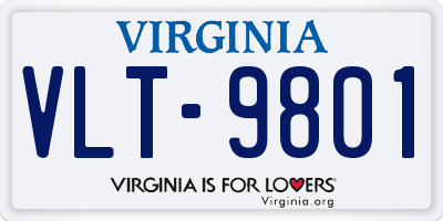 VA license plate VLT9801