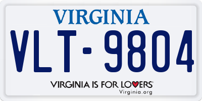 VA license plate VLT9804