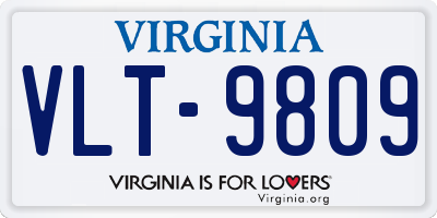 VA license plate VLT9809