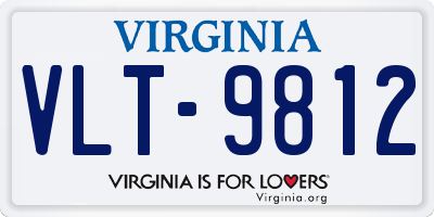 VA license plate VLT9812