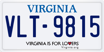VA license plate VLT9815