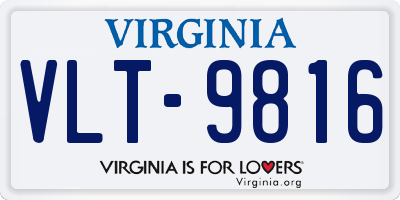 VA license plate VLT9816