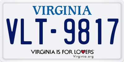 VA license plate VLT9817