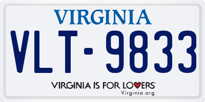 VA license plate VLT9833