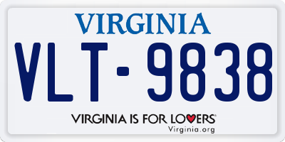 VA license plate VLT9838