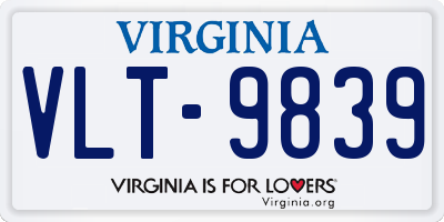 VA license plate VLT9839