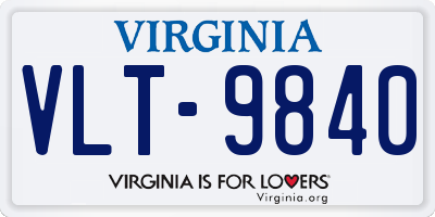 VA license plate VLT9840