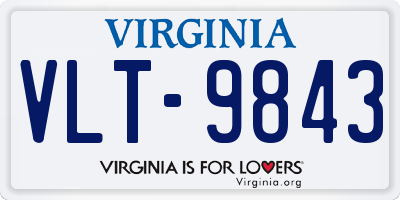 VA license plate VLT9843