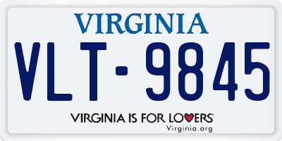 VA license plate VLT9845