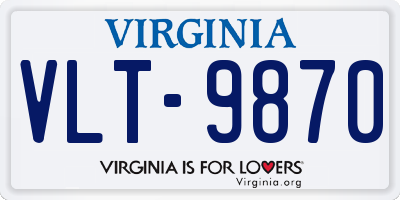 VA license plate VLT9870
