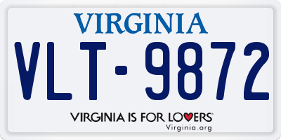VA license plate VLT9872