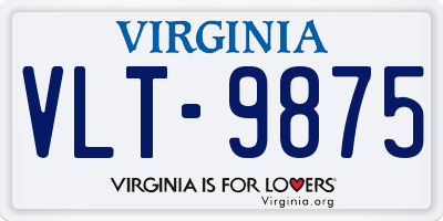 VA license plate VLT9875