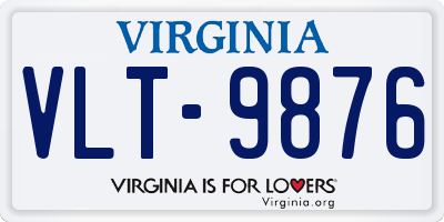 VA license plate VLT9876