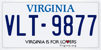 VA license plate VLT9877