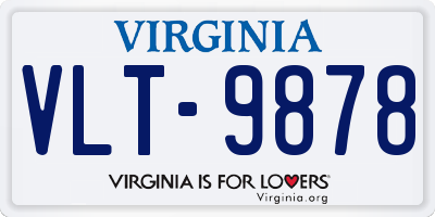 VA license plate VLT9878