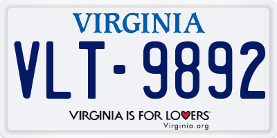 VA license plate VLT9892
