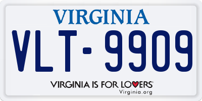 VA license plate VLT9909