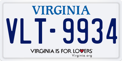 VA license plate VLT9934